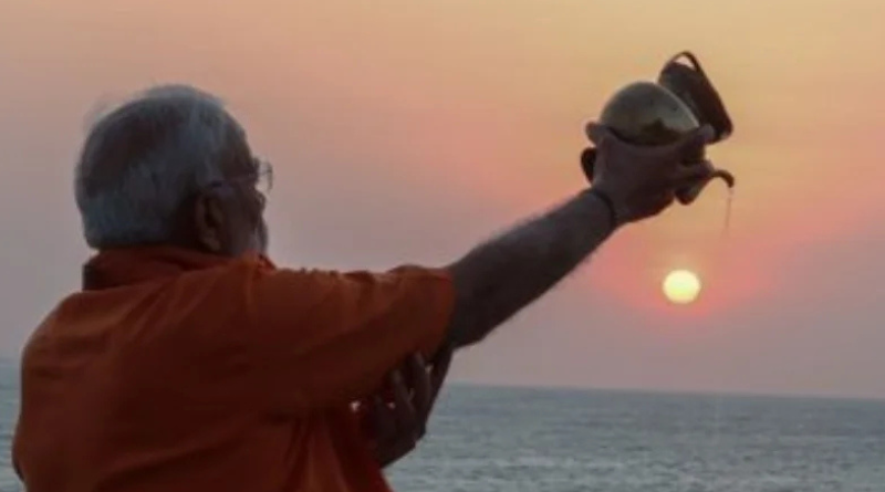 PM Narendra Modi begins a two-day meditation at Vivekanand Rock Memorial in Kanyakumari.