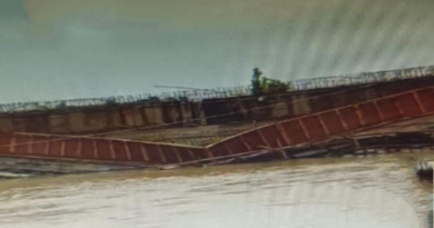 A girder of a road bridge collapsed in Madhubani