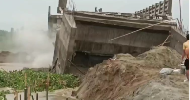 An under-construction bridge collapsed in Araria