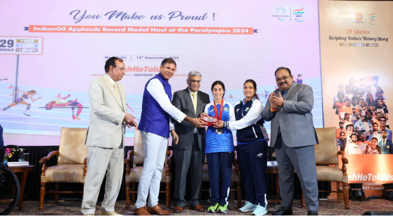 IndianOil falicitated Indian para atheletes for historic feat at Paris.