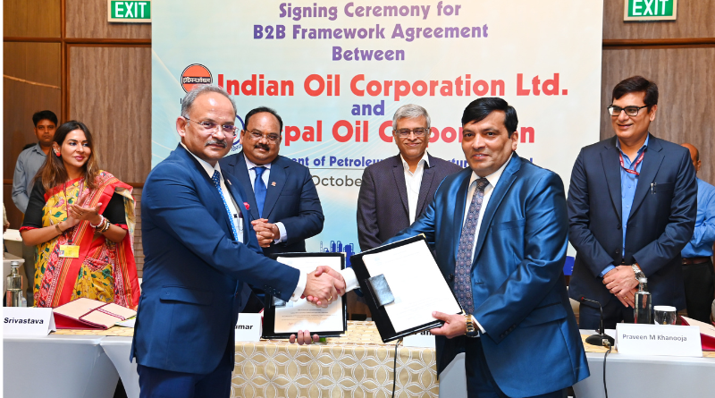 Indian Oil Corporation and Nepal Oil Corporation signed a B2B agreement.