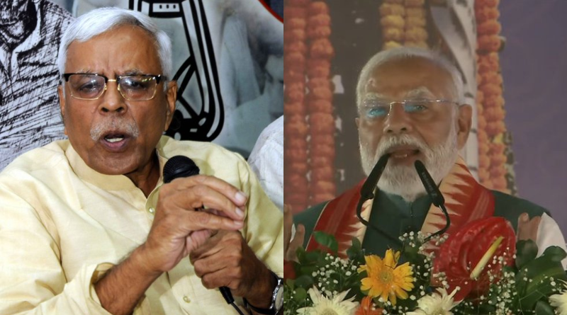 Shivanand Tiwari criticized PM Modi for taking the line of Yogi Adityanath.