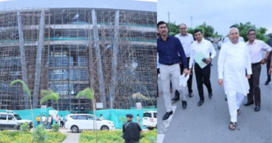 Nitish Kumar inspects the under-construction Rajgir cricket stadium, reviews connectivity projects.