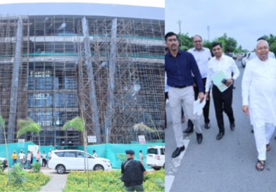 Nitish Kumar inspects the under-construction Rajgir cricket stadium, reviews connectivity projects.