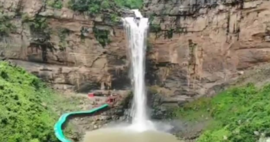 Tutla Bhawani Waterfall: tourist movement suspended as water flow turns dangerous.