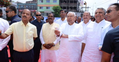 CM Nitish Kumar lays foundation stones for development projects worth Rs 574.16 crore in Muzaffarpur.