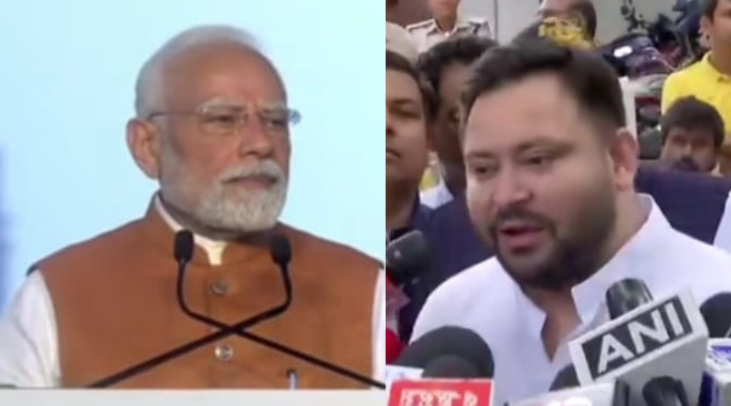 Tejashwi Yadav leaves for Delhi to attend the INDIA bloc meeting, targets PM Modi on 50% US tariff.