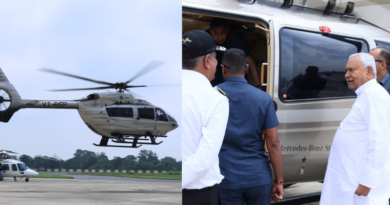 Nitish Kumar conducts an aerial survey of the flood-affected areas of Bihar, over 17 lakh people affected.