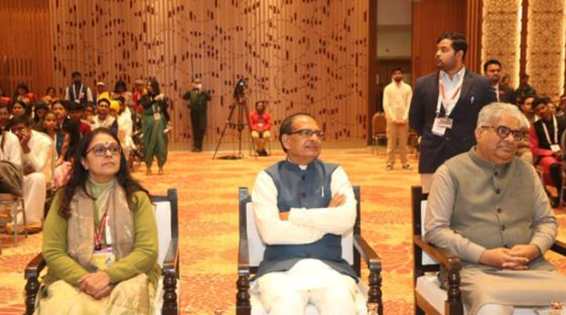 Shivraj Singh Chouhan interacts with young leaders at the Viksit Bharat Young Leaders Dialogue 2026 pre-event.