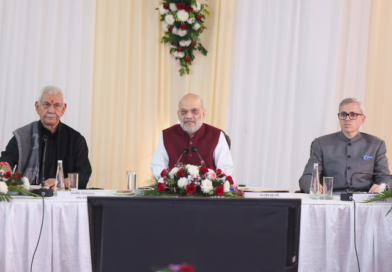 Amit Shah chairs a high-level review meeting on development projects in Jammu & Kashmir.