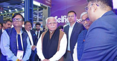 Manohar Lal Khattar inaugurates the Ministry of Power pavilion at AI Impact Summit 2026.
