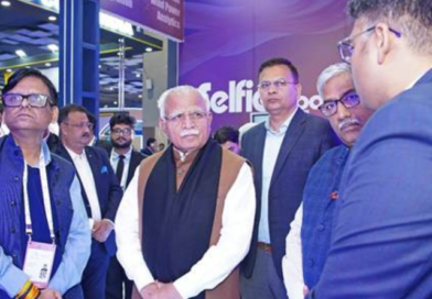 Manohar Lal Khattar inaugurates the Ministry of Power pavilion at AI Impact Summit 2026.