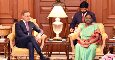 President Alexander Stubb meets Droupadi Murmu at Rashtrapati Bhavan.
