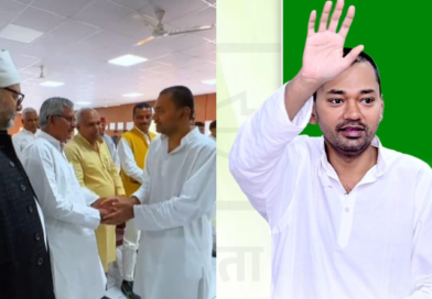 Nishant Kumar joins Janata Dal United at the party headquarters in Patna.