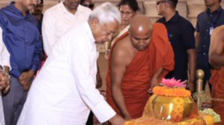 Nitish Kumar inaugurated the Buddha Samyak Darshan Museum-cum-Memorial Stupa in Vaishali.