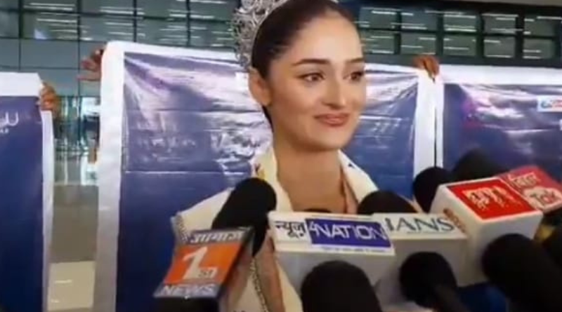 Miss Universe India 2025 Manika Vishwakarma receives a grand welcome in Patna.