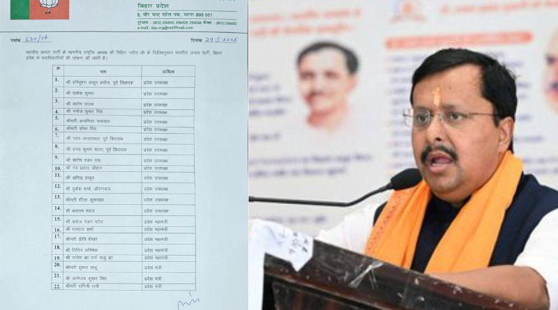 BJP announces new Bihar state team ahead of the Lok Sabha election 2029.