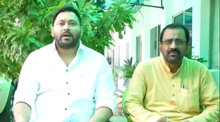 Tejashwi Yadav targets the Bihar government over flood relief, drought and farmer compensation.